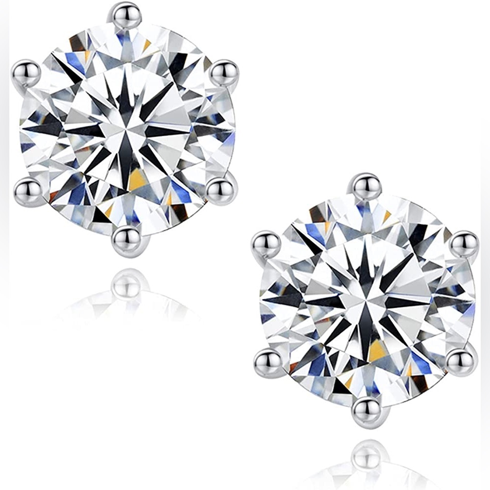 GRA Certified 3MM - 0.2CT Moissanite Sterling Silver Screwback Earrings